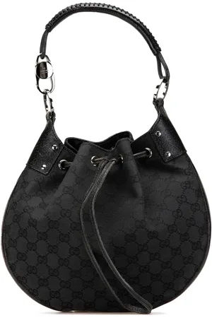 Gucci 2000-2015 Schultertasche aus GG-Canvas mit Kordelzug