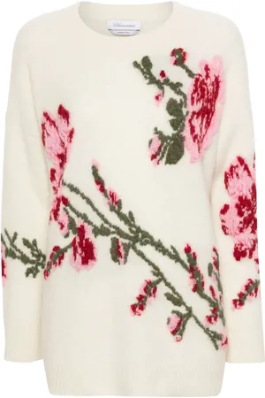 BLUMARINE Pullover mit Jacquard-Rosen