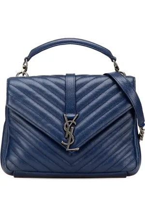 Saint Laurent 2016 mittelgroße Monogram Chevron College Satchel-Tasche aus Schafleder