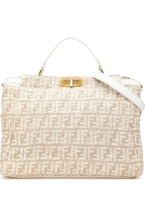 Fendi 2000-2010 große Zucca Corda Iconic Peekaboo Satchel-Tasche