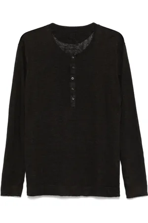 120% Lino Henley-T-Shirt aus Leinen