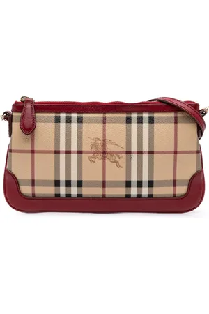 Burberry 2000-2017 Peyton Umhängetasche aus beschichtetem Canvas mit Haymarket Check