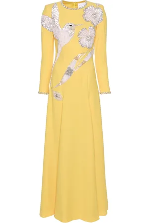 Dina Melwani Maxikleid mit Kristallverzierung