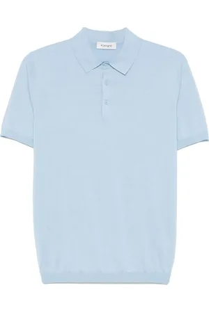 KANGRA CASHMERE Fein geripptes Poloshirt