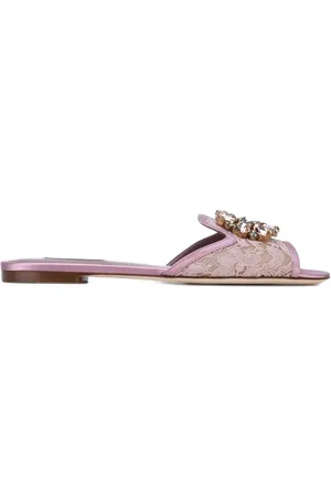 Dolce & Gabbana Rainbow Lace Sandalen mit Brosche
