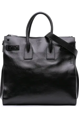 Saint Laurent 2019 strukturierte Sac de Jour North South Satchel-Tasche aus Lackleder