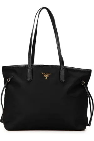 Prada 2000-2024 Tessuto Tote Bag mit Saffiano-Besatz