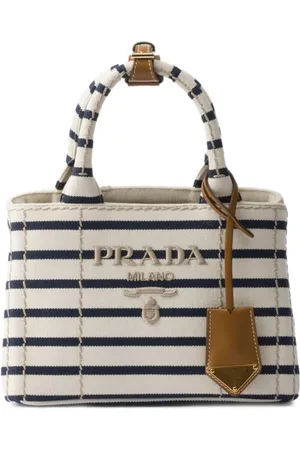 Prada Gestreifte Mini-Tasche aus Canvas