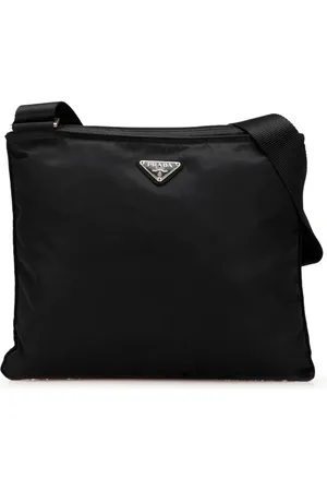 Prada 2000-2013 Tessuto Umhängetasche mit Reißverschluss