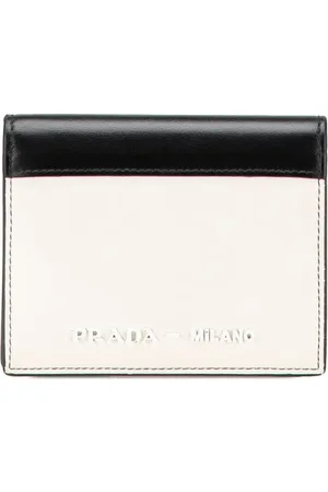 Prada 2000-2024 kleines zweifarbiges Portemonnaie aus Leder mit Klappe