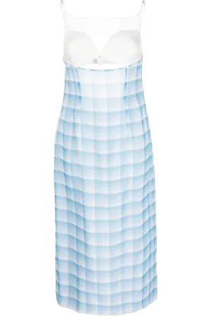 Juneyen Midikleid mit karierten Einsätzen