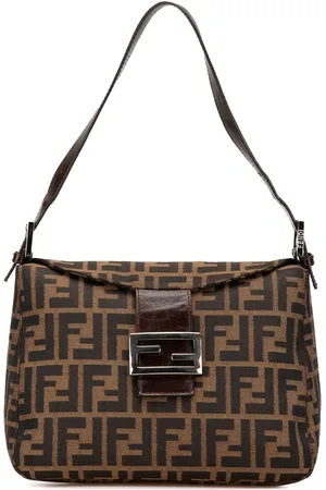 Fendi 2000-2024 Zucca Double Flap Mamma Schultertasche aus Canvas