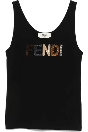 Fendi Tanktop mit Pailletten-Logo