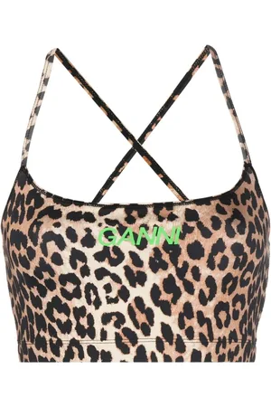 Ganni Cropped-Oberteil mit Leoparden-Print