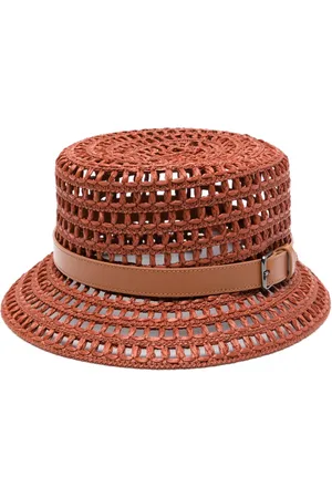 Max Mara Gehäkelter Hut mit Lederdetail