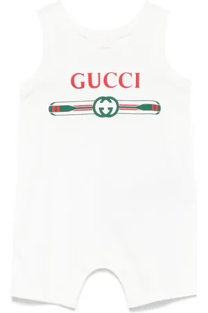 Gucci Kurzer Strampler mit Logo-Print