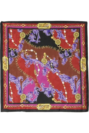 VERSACE Seidenschal mit Blumen-Print