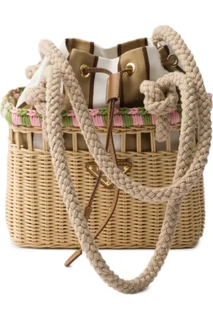 Prada Mini Wicker Schultertasche