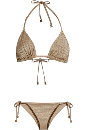 Balmain Triangel-Bikini mit Logo-Print