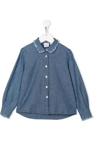Aspesi Jeanshemd mit ausgefransten Kanten