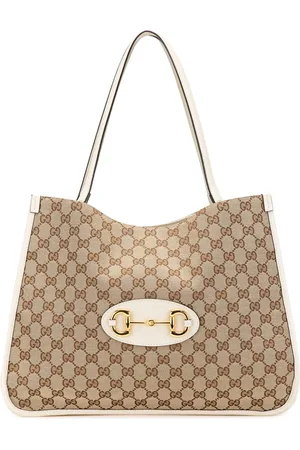 Gucci 2016-2024 mittelgroße GG Horsebit 1955 Tote Bag aus Canvas