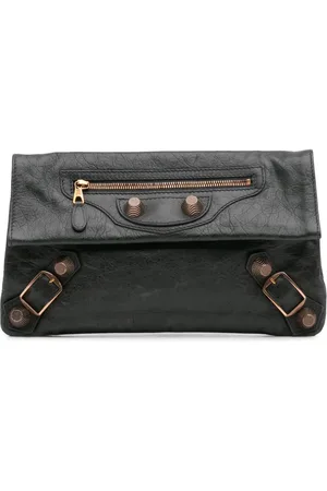 Balenciaga 2005-2024 Motocross Giant Clutch aus Lammleder 21cm