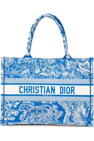 Dior 2022 mittelgroße Dioriviera Toile de Jouy Book Tote Bag aus Canvas