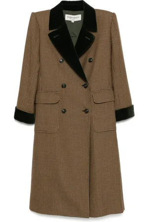 Saint Laurent 1990-2000 Doppelreihiger Tweed-Mantel