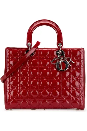 Dior 2013 große Cannage Lady Dior Satchel-Tasche aus Lackleder