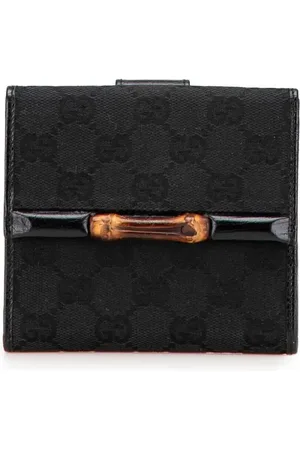 Gucci 2000-2015 kleines Bamboo Portemonnaie aus GG Canvas