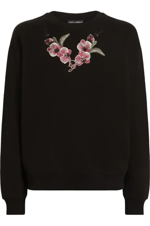 Dolce & Gabbana Sweatshirt mit Orchideen-Stickerei