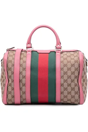 Gucci 2016-2024 Web Joy Boston Satchel-Tasche aus GG Canvas