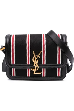 Saint Laurent 2021 kleine Solferino Umhängetasche aus gestreiftem Canvas