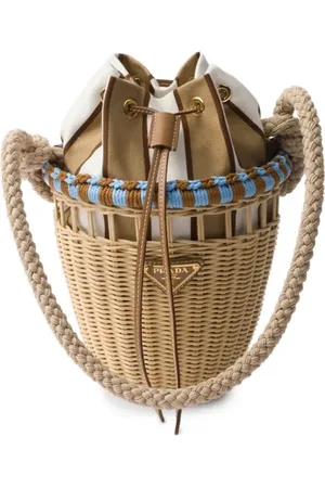 Prada Mini Beuteltasche aus Korbgeflecht