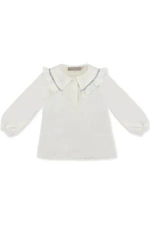 LA STUPENDERIA Smock-embroidery polo top