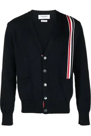 Thom Browne Intarsien-Cardigan mit RWB-Streifen