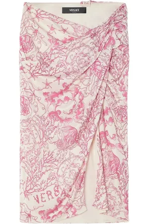 VERSACE Underwater Barocco draped skirt
