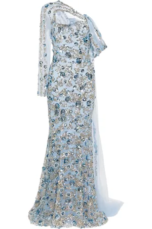 Saiid Kobeisy One-Shoulder-Robe mit Perlen