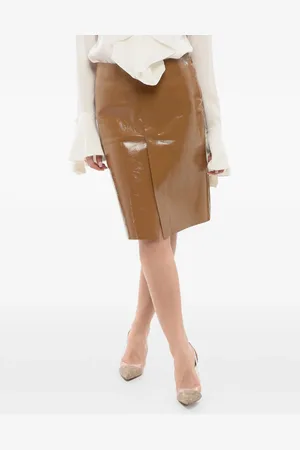 Gucci Lederrock mit Schlitzen
