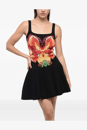 Alexander McQueen Solarised Orchid Jacquard-Kleid