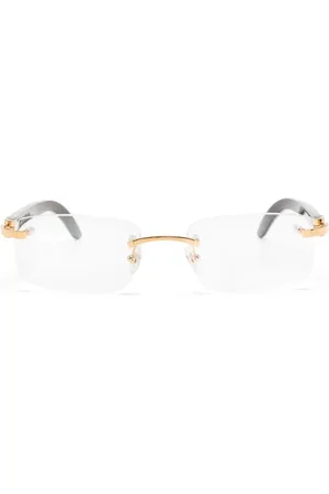 Cartier Rahmenlose Brille mit eckigen Gläsern