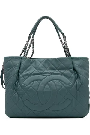 CHANEL 2010-2011 Expandable Zip Tote Bag aus Kaviarleder mit Steppung