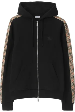Burberry Hoodie mit kariertem Besatz