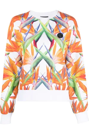 Philipp Plein Cropped-Hemd mit Blumen-Print