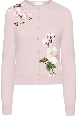 Oscar de la Renta Cardigan mit Blumenverzierung