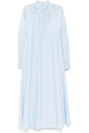 Saiid Kobeisy Kreppkleid mit Stickerei