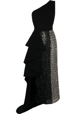 Saiid Kobeisy One-Shoulder-Kleid mit Tüll