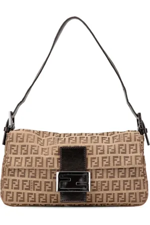 Fendi 2000-2010 Zucchino Baguette Schultertasche aus Canvas