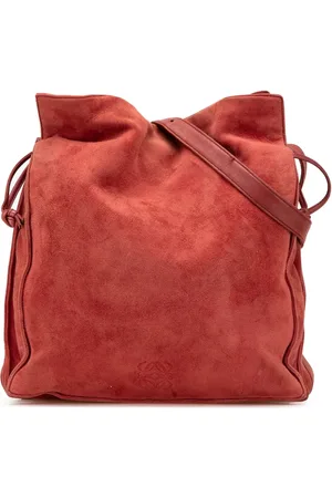 Loewe 2000-2024 Flamenco Umhängetasche aus Wildleder mit Kordelzug