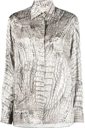 Roberto Cavalli Hemd mit Krokodil-Print